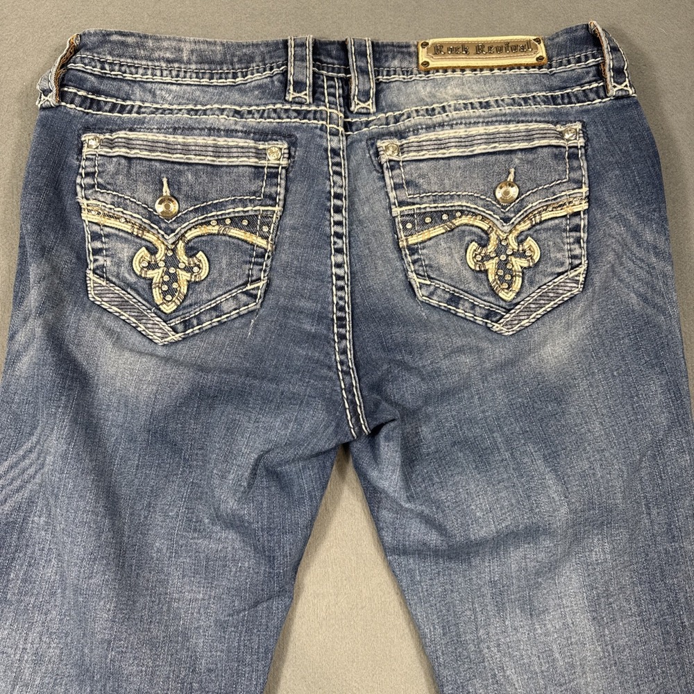 Rock Revival Jeans "Kearney" MENS 31/27 Leather Inserts EASY SKINNY